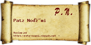 Patz Noémi névjegykártya