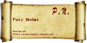 Patz Noémi névjegykártya